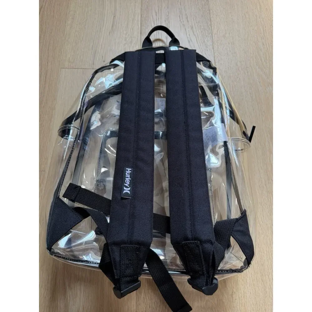 Hurley Transparent Day Backpack Unisex Clear Shoulder Strap School Bag Festival